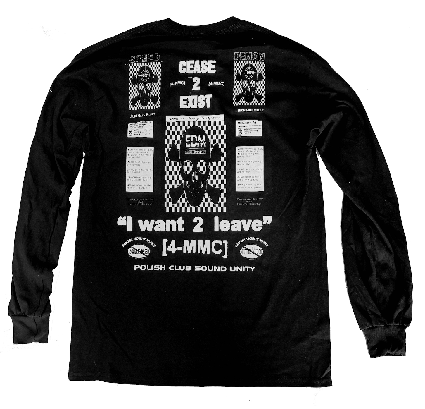 【READYMADE】try it you'll like it long sleeve t-shirt KAMIYA “ADVERTISING ART” Distressed L/S Tee （BLACK） -FASCINATE